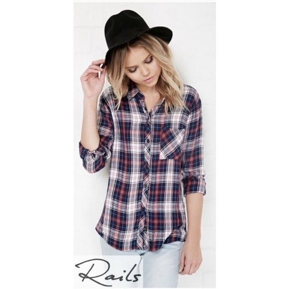 Rails Size Medium Plaid Flannel Shirt Long Sleeve